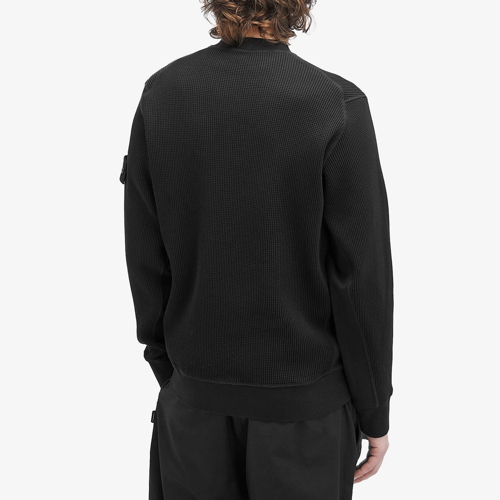 Stone Island Men's Waffle Crew Neck Sweatshirt Black